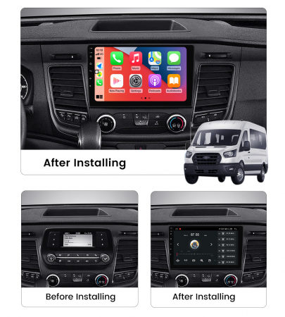 Navigatie dedicata Ford Transit 350 2020-2021, 4 GB RAM 32 ROM, Android 13, Display QLED 1K, 9", DSP, Carplay, Android Auto, Internet, Youtube , Waze , Wi Fi , Usb , Bluetooth [4]