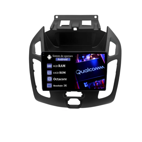 Transit Connect 2015 - Navigatie dedicata Ford Transit Connect 2015 Negru, 4GB RAM 64GB ROM, Procesor Qualcomm Octacore, Android 14, Rezolutie 2K, Display QLED 9", DSP, Carplay&Android Auto, SIM 4G