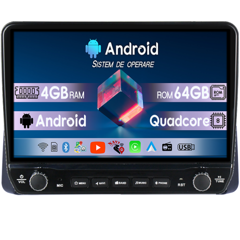 CHRYSLER - Navigatie dedicata Grand Voyager 2011-2015 Tesla cu butoane rotative model 2024, 4GB RAM 64GB ROM, Procesor Quadcore, Android 14, Display QLED 10", DSP, Carplay&Android Auto