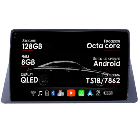 Accord 8 2008-2013 - Navigatie dedicata Honda Accord 8th 2008-2013, 8GB RAM 128GB ROM, Octacore, Platforma TS18, Android 13, Display QLED 10”, Suporta camera 360º, DSP, Carplay&Android Auto, SIM 4G, Ventilator Activ
