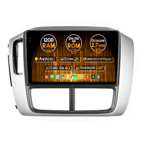 Navigatii Dedicate - Navigatie dedicata Honda Pilot 2005-2008, 12GB RAM 256GB ROM, Android 14, Rezolutie 2K, Display QLED, 9", DSP, Carplay, Android Auto, Internet, Youtube, Waze, Wi Fi, USB