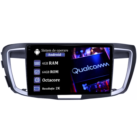 Accord 9 2014-2017 - Navigatie dedicata Honda Accord 9th 2014-2017, 4GB RAM 64GB ROM, Procesor Qualcomm Octacore, Android 14, Rezolutie 2K, Display QLED 9", DSP, Carplay&Android Auto, SIM 4G4GB RAM 64GB ROM, Procesor Qual