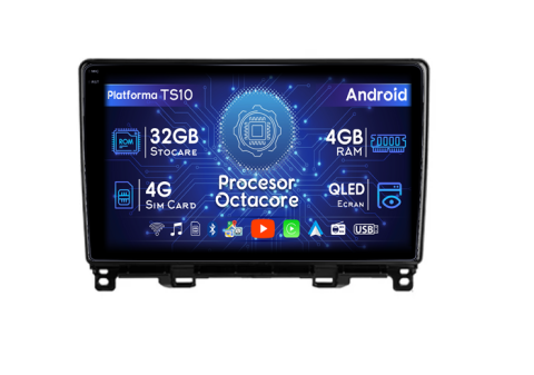 Jazz Fit 2020-2022 - Navigatie dedicata Honda Fit Jazz 2020-2022, 4GB RAM 32GB ROM, Octacore, Android 14, Display QLED  9", DSP, Carplay&Android Auto, SIM 4G, Bluetooth, Ventilator Activ