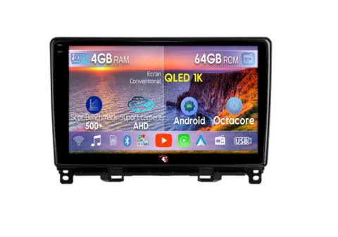 Jazz Fit 2020-2022 - Navigatie dedicata Honda Fit Jazz 2020-2022, 4GB RAM 64GB ROM, Octacore, Android 14, Display QLED 9", DSP, Carplay&Android Auto, SIM 4G, Ventilator Activ