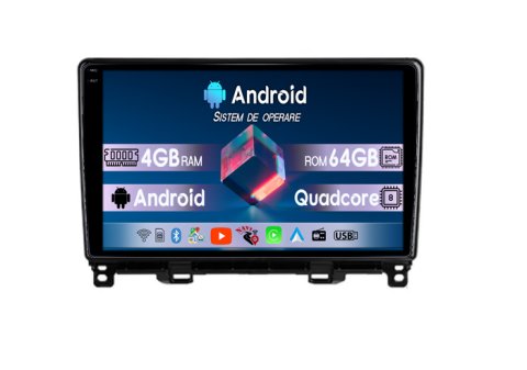 Jazz Fit 2020-2022 - Navigatie dedicata Honda Fit Jazz 2020-2022, 4GB RAM 64GB ROM, Quadcore, Android 14, Display QLED  9", DSP, Carplay&Android Auto, Suport camere AHD