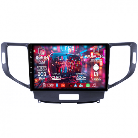Honda - Navigatie dedicata Honda Accord VII 2008 - 2012, 8GB RAM 128GB ROM, Octacore, Platforma TS18, Android 13, Display QLED 9”, Suporta camera 360º, DSP, Carplay&Android Auto, SIM 4G, Ventilator Activ