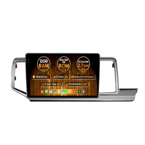 Stepwagen RK1 2009-2015 - Navigatie dedicata Honda Stepwagon RK1 2009- 2015, 12GB RAM 256GB ROM, Android 14, Rezolutie 2K, Display QLED, 9", DSP, Carplay, Android Auto, Internet, Youtube, Waze, Wi Fi, USB