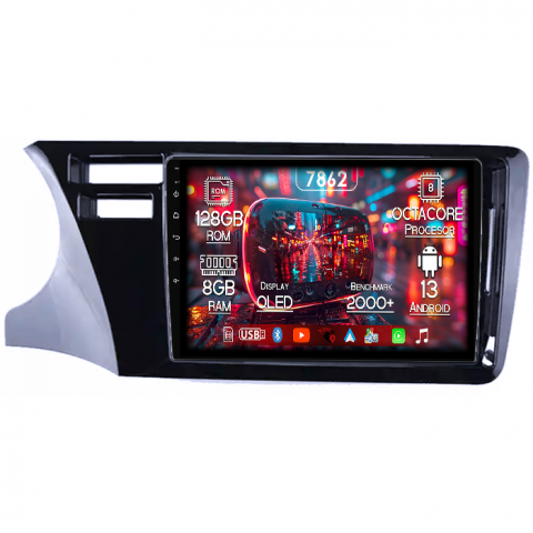 Honda - Navigatie dedicata Honda City 2014, 8GB RAM 128GB ROM, Octacore, Platforma 7862,Android 13, Display QLED 9”, Suporta camera 360º, DSP, Carplay&Android Auto, SIM 4G, Ventilator Activ