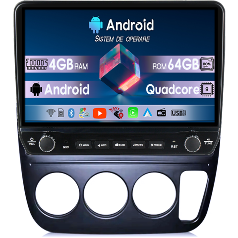 CR-V 1998 - Navigatie dedicata Honda CR-V 1998 Tesla cu butoane rotative model 2024, 4GB RAM 64GB ROM, Procesor Quadcore, Android 14, Display QLED 10", DSP, Carplay&Android Auto