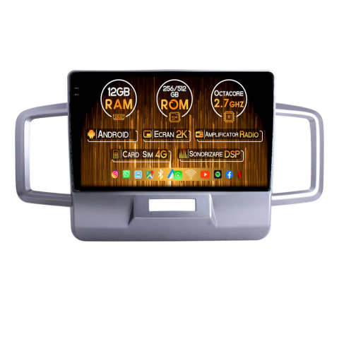 Freed 2008-2016 - Navigatie dedicata Honda Freed 2008-2016, 12GB RAM 256GB ROM, Android 14, Rezolutie 2K, Display QLED, 9", DSP, Carplay, Android Auto, Internet, Youtube, Waze, Wi Fi, USB