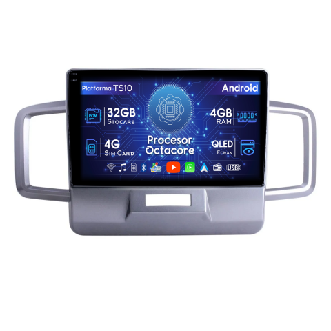 Freed 2008-2016 - Navigatie dedicata Honda Freed 2008-2016, 4GB RAM 32GB ROM, Octacore, Android 14, Display QLED  9", DSP, Carplay&Android Auto, SIM 4G, Bluetooth, Ventilator Activ