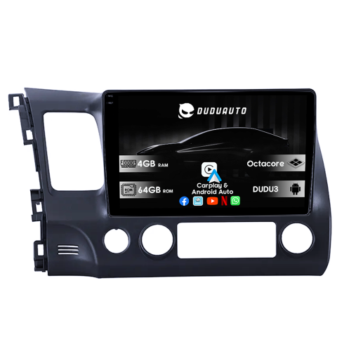 Navigatii Dedicate - Navigatie dedicata Honda Civic 2006-2011, DUDU3, 4GB RAM 64GB ROM, Octacore, Platforma 8581, Android, Display QLED 9", DSP, Carplay&AndroidAuto