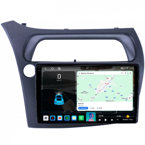 Navigatie dedicata Honda Civic 2005-2011, 4GB RAM 64GB ROM, Octacore, Android 14, Display QLED 1K 9", Carplay&Android Auto, SIM 4G, Ventilator Activ [1]