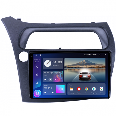 Navigatie dedicata Honda Civic 2005-2011, 4GB RAM 64GB ROM, Quadcore, Android 14, Display QLED 1K 9", DSP, Carplay&Android Auto, Suport camere AHD [1]