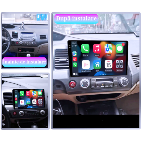 Navigatie dedicata Honda Civic 2005-2011, 4GB RAM 64GB ROM, Procesor Qualcomm Octacore, Android 14, Rezolutie 2K, Display QLED 9", DSP, Carplay&Android Auto, SIM 4G [6]