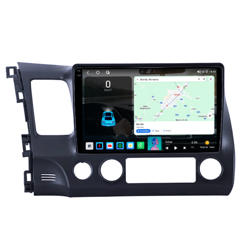 Navigatie dedicata Honda Civic 2006-2011, 4GB RAM 64GB ROM, Procesor Qualcomm Octacore, Android 14, Rezolutie 2K, Display QLED 10", DSP, Carplay&Android Auto, SIM 4G [1]