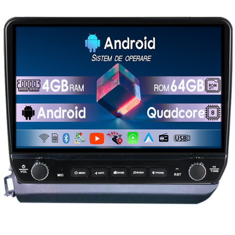 Civic 2006-2011 - Navigatie dedicata Honda Civic 2006-2011 Tesla cu butoane rotative model 2024, 4GB RAM 64GB ROM, Procesor Quadcore, Android 14, Display QLED 10", DSP, Carplay&Android Auto