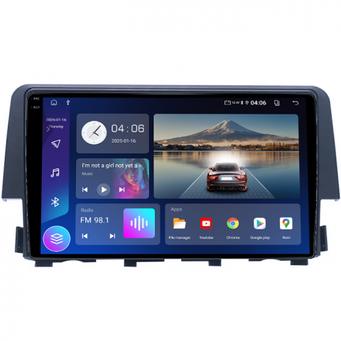 Navigatie dedicata Honda Civic 2016-2020, 4GB RAM 64GB ROM, Quadcore, Android 14, Display QLED 1K 9", DSP, Carplay&Android Auto, Suport camere AHD [1]