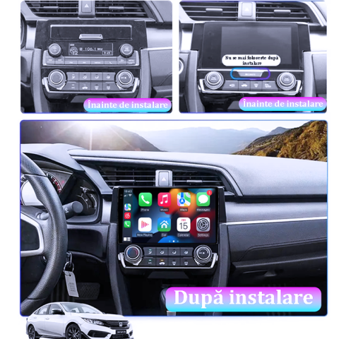 Navigatie dedicata Honda Civic 2016-2020, 4GB RAM 64GB ROM, Procesor Qualcomm Octacore, Android 14, Rezolutie 2K, Display QLED 9", DSP, Carplay&Android Auto, SIM 4G [6]