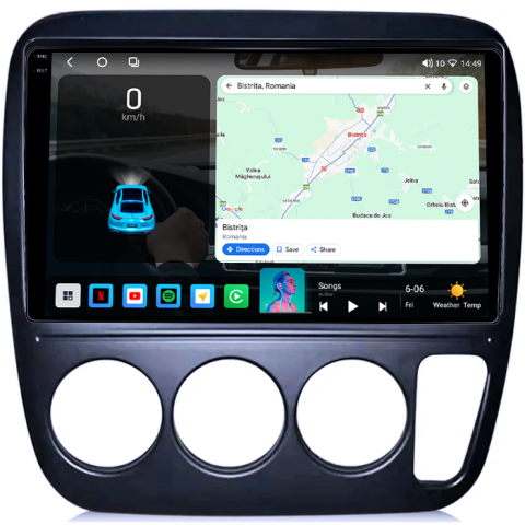 Navigatie dedicata Honda CR-V 1998, 4GB RAM 64GB ROM, Octacore, Android 14, Display QLED 1K 9", Carplay&Android Auto, SIM 4G, Ventilator Activ [1]