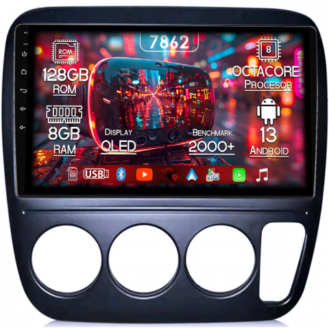 Honda - Navigatie dedicata Honda CR-V 1998, 8GB RAM 128GB ROM, Octacore, Platforma 7862,Android 13, Display QLED 9”, Suporta camera 360º, DSP, Carplay&Android Auto, SIM 4G, Ventilator Activ