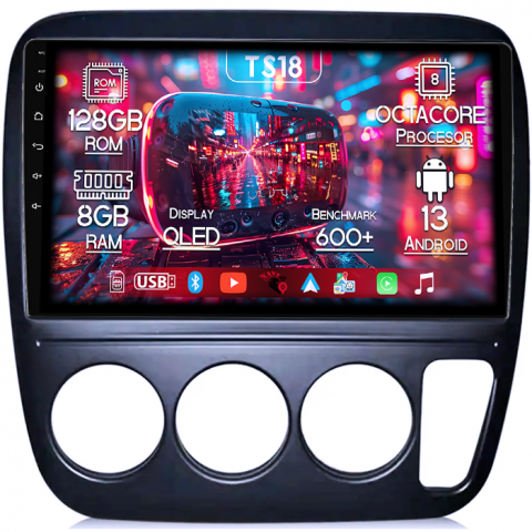 Honda - Navigatie dedicata Honda CR-V 1998, 8GB RAM 128GB ROM, Octacore, Platforma TS18, Android 13, Display QLED 9”, Suporta camera 360º, DSP, Carplay&Android Auto, SIM 4G, Ventilator Activ