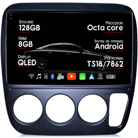Navigatii Dedicate - Navigatie dedicata Honda CR-V 1998, 8GB RAM 128GB ROM, Octacore, Platforma TS18, Android 13, Display QLED 9”, Suporta camera 360º, DSP, Carplay&Android Auto, SIM 4G, Ventilator Activ