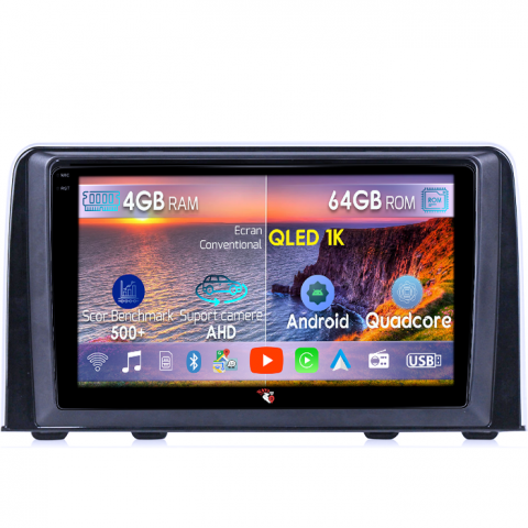 CR-V 2016-2018 - Navigatie dedicata Honda CR-V 2016-2018, 4GB RAM 64GB ROM, Octacore, Android 14, Display QLED 1K 9", Carplay&Android Auto, SIM 4G, Ventilator Activ