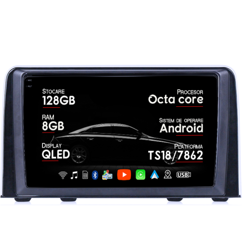 Navigatii Dedicate - Navigatie dedicata Honda CR-V 2016-2018, 8GB RAM 128GB ROM, Octacore, Platforma TS18, Android 13, Display QLED 9”, Suporta camera 360º, DSP, Carplay&Android Auto, SIM 4G, Ventilator Activ