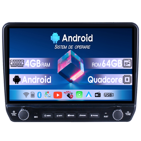 Navigatii Dedicate - Navigatie dedicata Honda CR-V 2022+ Tesla cu butoane rotative model 2024, 4GB RAM 64GB ROM, Procesor Quadcore, Android 14, Display QLED 10", DSP, Carplay&Android Auto