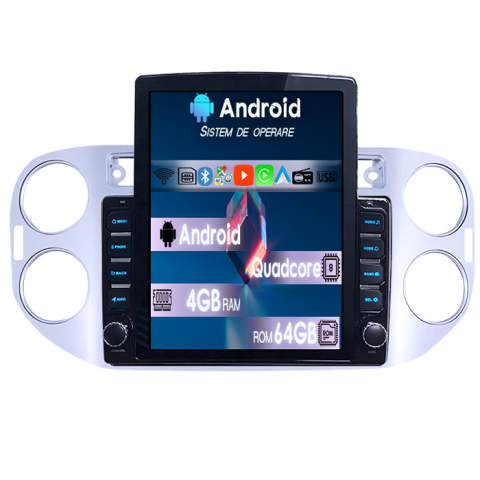 Navigatii Dedicate - Navigatie dedicata Volkswagen Tiguan 2007-2012 Tesla Style, 4GB RAM 64GB ROM, Procesor Quadcore, Android 14, Display QLED 9.7", DSP, Carplay&Android Auto