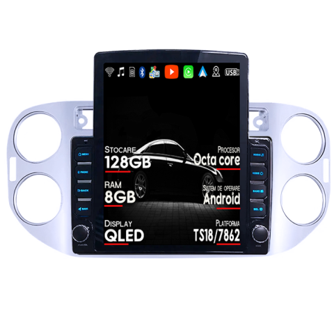 Tiguan (2007-2016) - Navigatie dedicata Volkswagen Tiguan Gri 2007-2012 Tesla Style, ANDROID 13, 9.7 inch , 8+128GB, Internet, Aplicatii, Waze, GPS