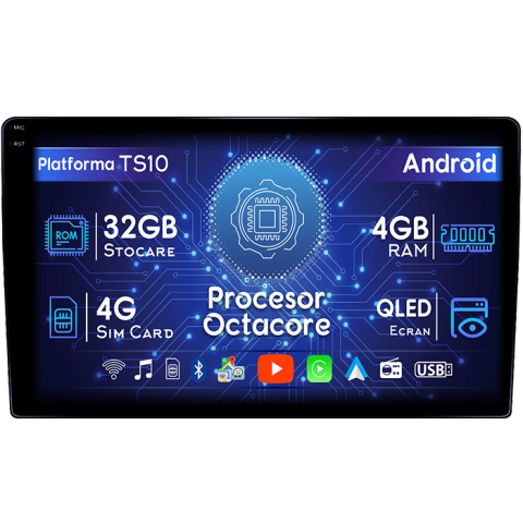 CR-V 2022+ - Navigatie dedicata Honda CR-V 2022+, 4GB RAM 32GB ROM, Octacore, Android 14, Display QLED 1K 9", DSP, Carplay&Android Auto, SIM 4G, Bluetooth, Ventilator Activ