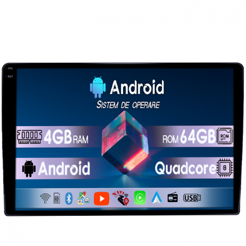 Honda - Navigatie dedicata Honda CR-V II 2001-2006, 4GB RAM 64GB ROM, Quadcore, Android 14, Display QLED 1K 9", DSP, Carplay&Android Auto, Suport camere AHD