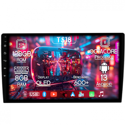 Honda - Navigatie dedicata Honda CR-V II 2001-2006, 8GB RAM 128GB ROM, Octacore, Platforma TS18, Android 13, Display QLED 9”, Suporta camera 360º, DSP, Carplay&Android Auto, SIM 4G, Ventilator Activ