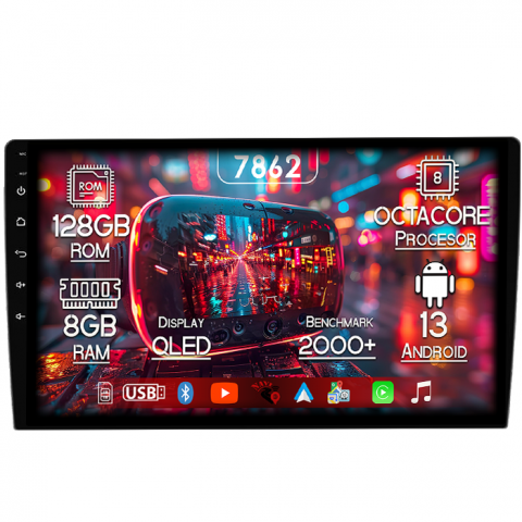 Honda - Navigatie dedicata Honda CR-V II 2001-2006, 8GB RAM 128GB ROM, Octacore, Platforma 7862,Android 13, Display QLED 9”, Suporta camera 360º, DSP, Carplay&Android Auto, SIM 4G, Ventilator Activ