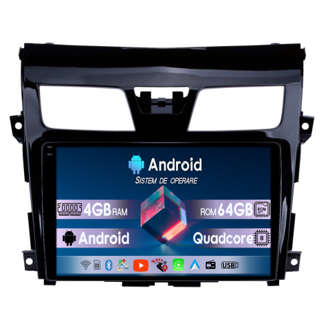 Teana 3 2013-2015 - Navigatie dedicata Nissan Teana 3 2013-2015, 4GB RAM 64GB ROM, Quadcore, Android 14, Display QLED  9", DSP, Carplay&Android Auto, Suport camere AHD