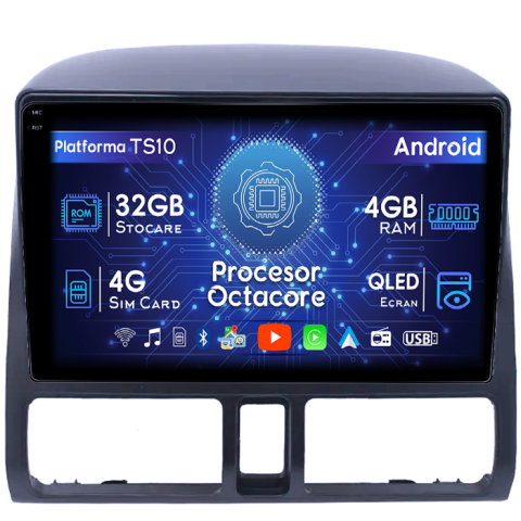 Honda - Navigatie dedicata Honda CRV 2002, 4GB RAM 32GB ROM, Octacore, Android 14, Display QLED 1K 9", DSP, Carplay&Android Auto, SIM 4G, Bluetooth, Ventilator Activ
