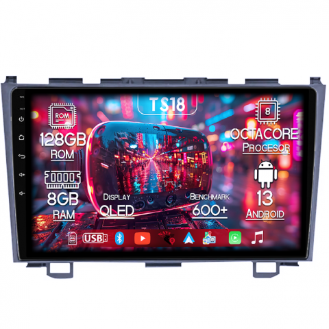Honda - Navigatie dedicata Honda CRV ( 2006 - 2011 ), 8GB RAM 128GB ROM, Octacore, Platforma TS18, Android 13, Display QLED 9”, Suporta camera 360º, DSP, Carplay&Android Auto, SIM 4G, Ventilator Activ
