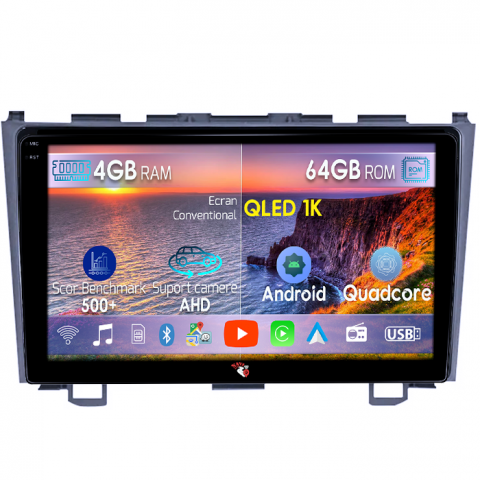 CR-V (2006-2012) - Navigatie dedicata Honda CRV 2006-2012, 4GB RAM 64GB ROM, Octacore, Android 14, Display QLED 1K 9", Carplay&Android Auto, SIM 4G, Ventilator Activ
