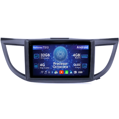 Honda - Navigatie dedicata Honda CRV 2012-2017, 4GB RAM 32GB ROM, Octacore, Android 14, Display QLED 1K 10", DSP, Carplay&Android Auto, SIM 4G, Bluetooth, Ventilator Activ