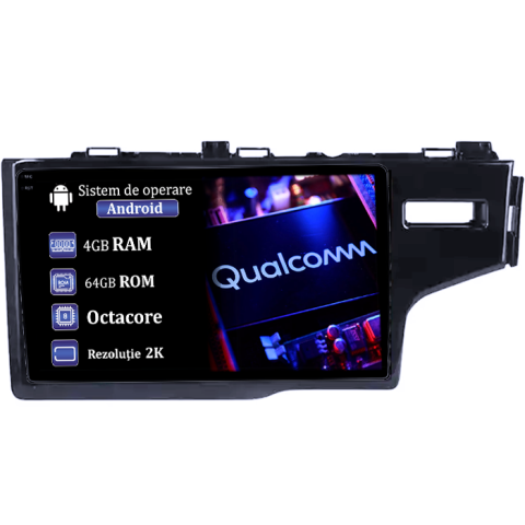Fit 2014 - Navigatie dedicata Honda Fit 2014, 4GB RAM 64GB ROM, Procesor Qualcomm Octacore, Android 14, Rezolutie 2K, Display QLED 10", DSP, Carplay&Android Auto, SIM 4G