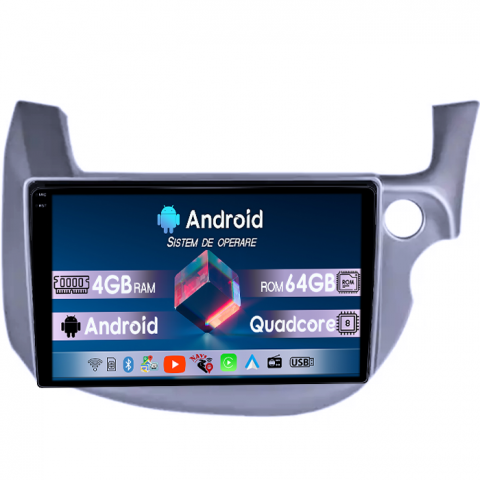 Honda - Navigatie dedicata Honda Fit/Jazz 2008-2013, 4GB RAM 64GB ROM, Quadcore, Android 14, Display QLED 1K 10", DSP, Carplay&Android Auto, Suport camere AHD