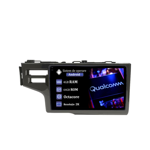 Jazz Fit 2014-2020 - Navigatie dedicata Honda Fit Jazz 2014-2020, 4GB RAM 64GB ROM, Procesor Qualcomm Octacore, Android 14, Rezolutie 2K, Display QLED 9", DSP, Carplay&Android Auto, SIM