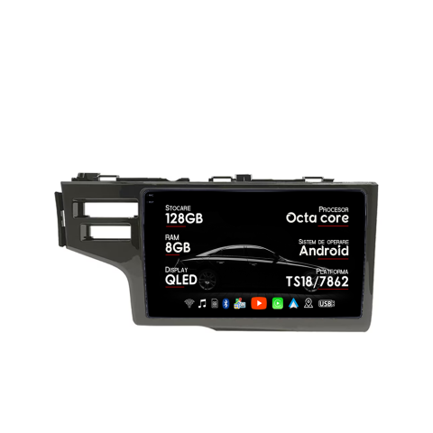 Jazz Fit 2014-2020 - Navigatie dedicata Honda Fit Jazz 2014-2020, 8GB RAM 128GB ROM, Octacore, Platforma TS18, Android 14, Display QLED 9", Suporta camera 360", DSP, Carplay&AndroidAuto