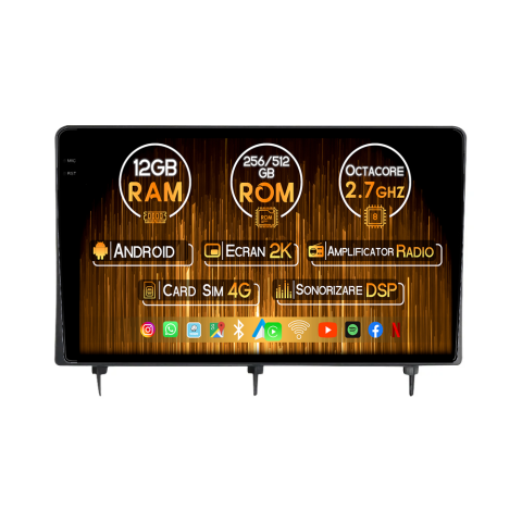 Civic 2021+ - Navigatie dedicata Honda Civic 2021+, 12GB RAM 256GB ROM, Android 14, Rezolutie 2K, Display QLED, 9", DSP, Carplay, Android Auto, Internet, Youtube, Waze, Wi Fi, USB