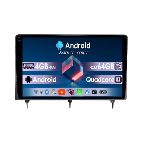 Civic 2021+ - Navigatie dedicata Honda Civic 2021+, 4GB RAM 64GB ROM, Quadcore, Android 14, Display QLED  9", DSP, Carplay&Android Auto, Suport camere AHD