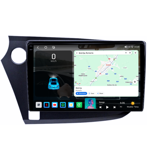 Navigatie dedicata Honda Insight 2009 -2014, 4GB RAM 64GB ROM, Procesor Qualcomm Octacore, Android 14, Rezolutie 2K, Display QLED 9", DSP, Carplay&Android Auto, SIM 4G [1]