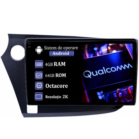 Insight 2009 - 2014 - Navigatie dedicata Honda Insight 2009 -2014, 4GB RAM 64GB ROM, Procesor Qualcomm Octacore, Android 14, Rezolutie 2K, Display QLED 9", DSP, Carplay&Android Auto, SIM 4G