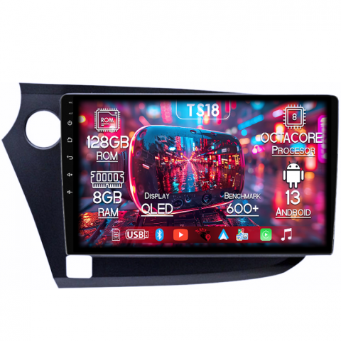 Insight 2009 - 2014 - Navigatie dedicata Honda Insight 2009 -2014, 8GB RAM 128GB ROM, Octacore, Platforma TS18, Android 13, Display QLED 9”, Suporta camera 360º, DSP, Carplay&Android Auto, SIM 4G, Ventilator Activ
